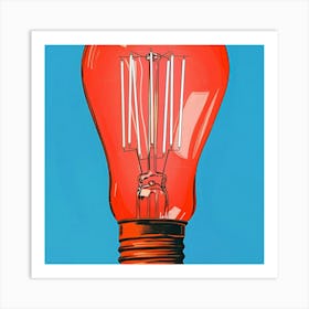 Red Light Bulb Art Print