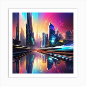 Futuristic City 127 Art Print