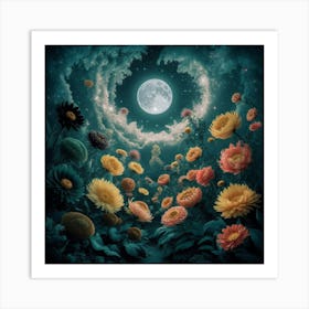 Moonlight Garden 1 Art Print