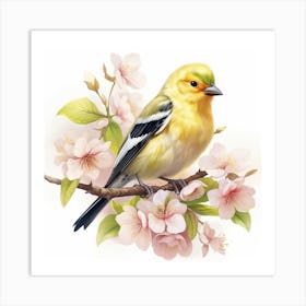 Spring Bird American Goldfinch Mother's Day Art Print