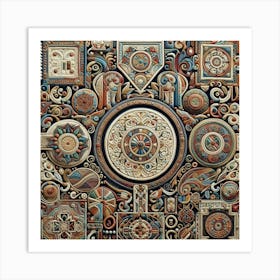 Coptic Textiles With Intricate Embroidery (3) Art Print