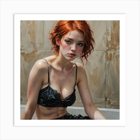 Girl In Black Art Print