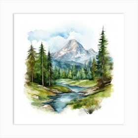 Watercolor Landscape 2 Art Print