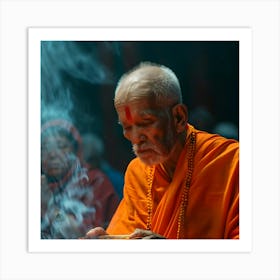 Buddhist Monk Praying 4 Art Print