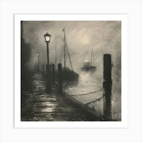 Night At The Docks Art Print