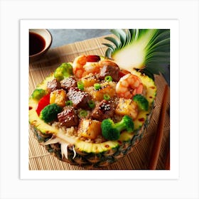 Asian Food In A Pineapple 2 Art Print