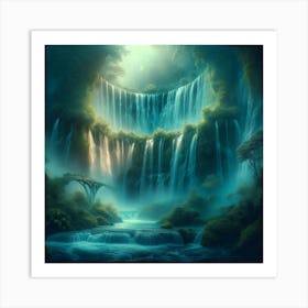 Waterfall In The Forest 90 Poster