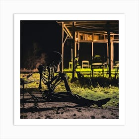 Skeleton At Night Art Print