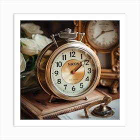 Vintage Alarm Clock Art Print