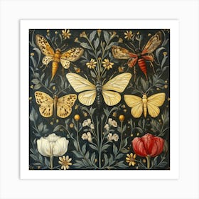 Butterflies In The Garden Art Art Print