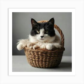 Cat In A Basket 6 Art Print