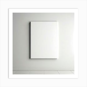 Mock Up Blank Canvas White Pristine Pure Wall Mounted Empty Unmarked Minimalist Space P (12) Art Print