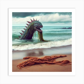 Monster On The Beach Art Print