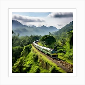 Train Landscape Transportation Mountain Travel Nature Road Railway Railroad Tree Transport (2) Art Print