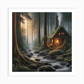 Cabin In The Woods Art Print