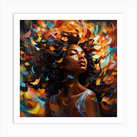 Woman With Colorful Hair 10 Art Print