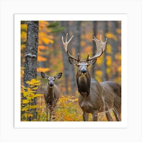 Deer In The Woods 1 Art Print