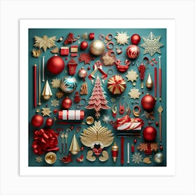 Christmas Ornaments 5 Art Print