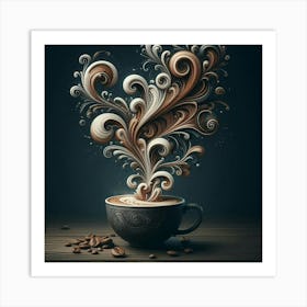 Coffee Swirls 1 Art Print