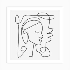 One Line Portrait 1 Art Print