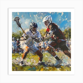 Lacrosse Players In Action 4 Art Print