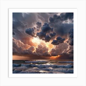 Storm Clouds Over The Ocean Art Print