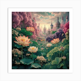 Enchanted Bloom A Fantastical Garden (3) Art Print