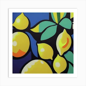 Matisse Inspired Abstract Lemons 2 Art Print