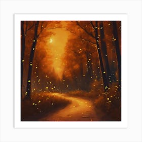 Fireflies In The Forest Art Print