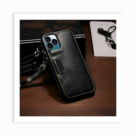 A Photo Of A Black Iphone 13 Case Art Print