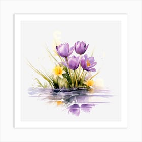 Spring Flowers In Water Art Print