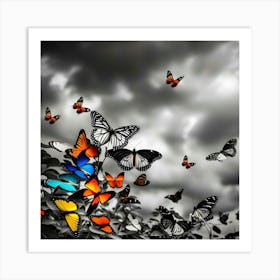 Butterflies In The Sky 6 Art Print