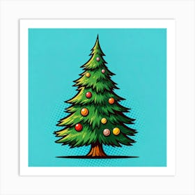 Pop art Christmas tree Art Print