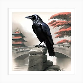 Perching Raven Art Print