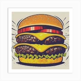 Double Cheeseburger Art Print