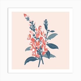 Snapdragon Flower Square Art Print