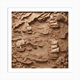 Seascape With Ships Art Print