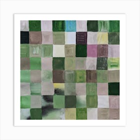 Green squares Art Print