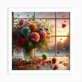 Flowers By The Window Art Print