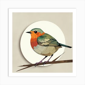 Abstract modernist Robin bird Art Print