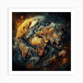 Earth In Space Art Print