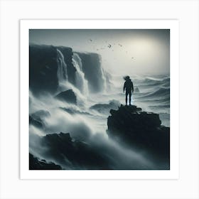 Man Standing On A Cliff 1 Art Print