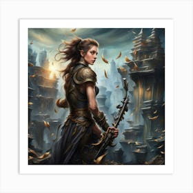 Woman With A Sword Art Print