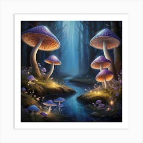 Mushroom Forest Art Print