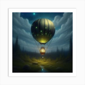 Dark Hot Air Balloon 2 Art Print