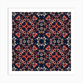 Beautiful knitted embroidery. Geometric ethnic oriental pattern traditional 7 Art Print