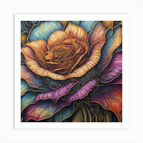 Psychedelic Rose 1 Art Print