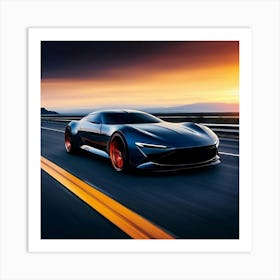 Concept Car At Sunset Art Print