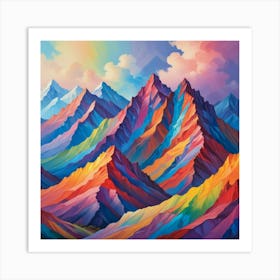 Rainbow Color Mountains Art Print 1 Art Print