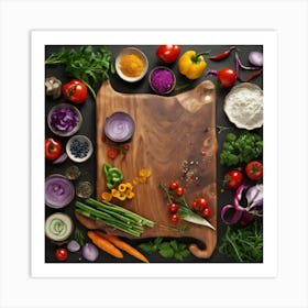 Vegetables On A Cutting Board Art Print